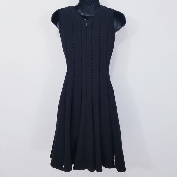 Rebecca Taylor Diamond Textured Black Dress - Picture 3 of 10